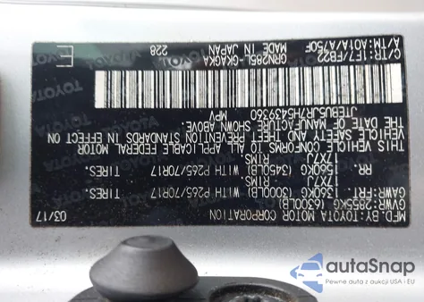 2017 Toyota 4Runner Limited/Sr5/Sr5 Premium/Trd Off Road/Trd Off Road Premium/Trd Pro из США, поврежденный, VIN JTEBU5JR7H5439360